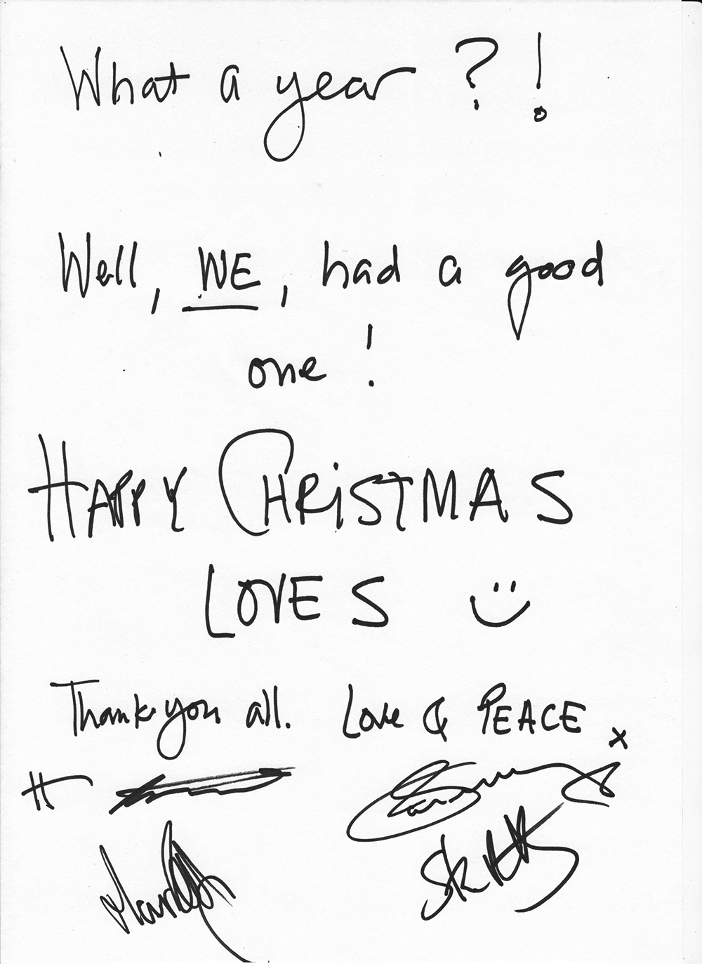 A Christmas message from the band