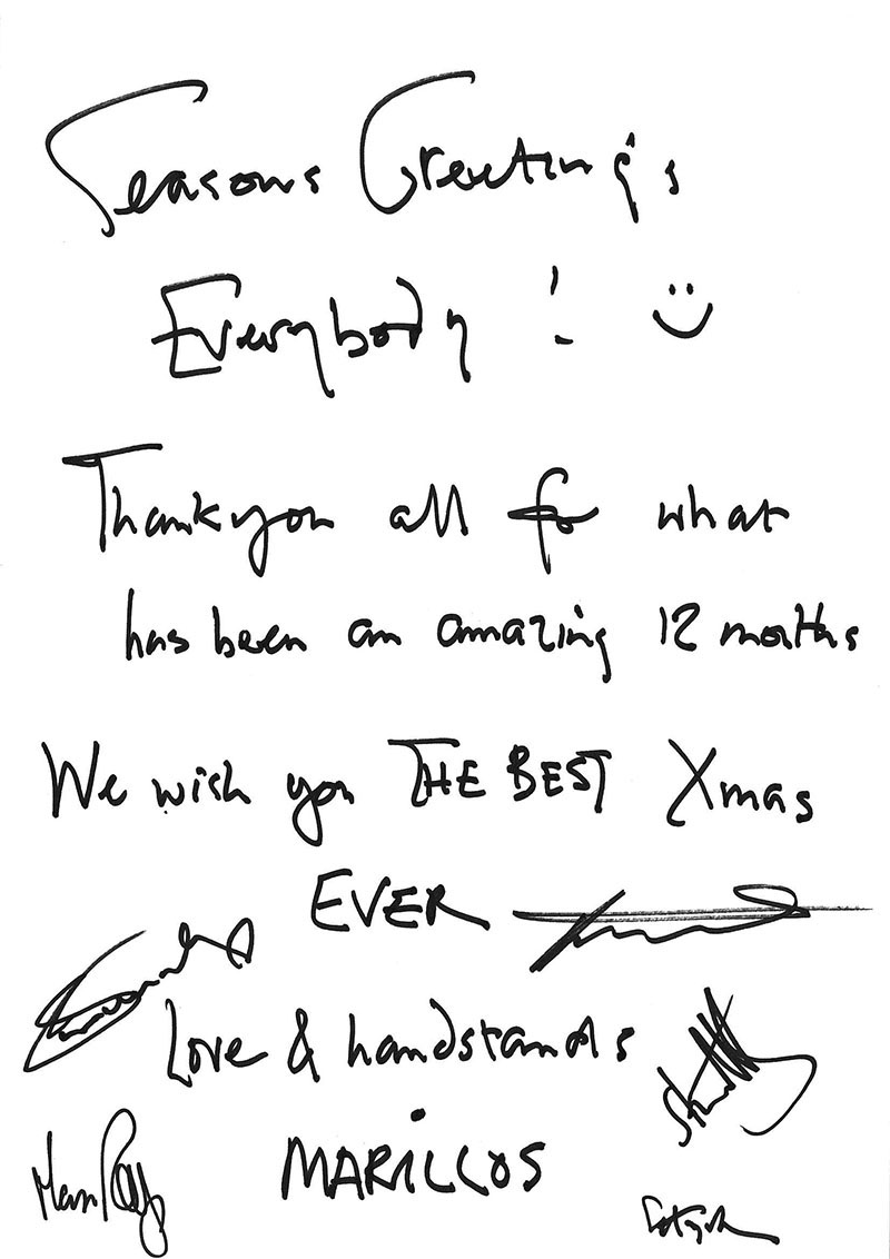 A Christmas message from the band